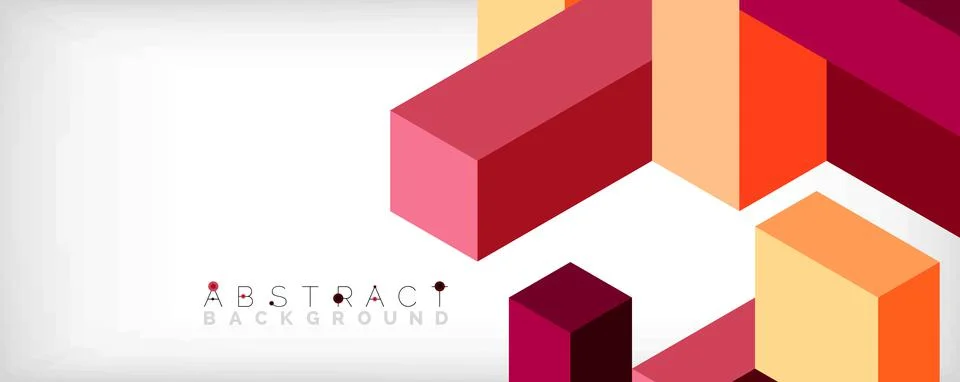 Abstract background. 3d cubes, cubic elements and blocks. Techno or business 스톡 일러스트