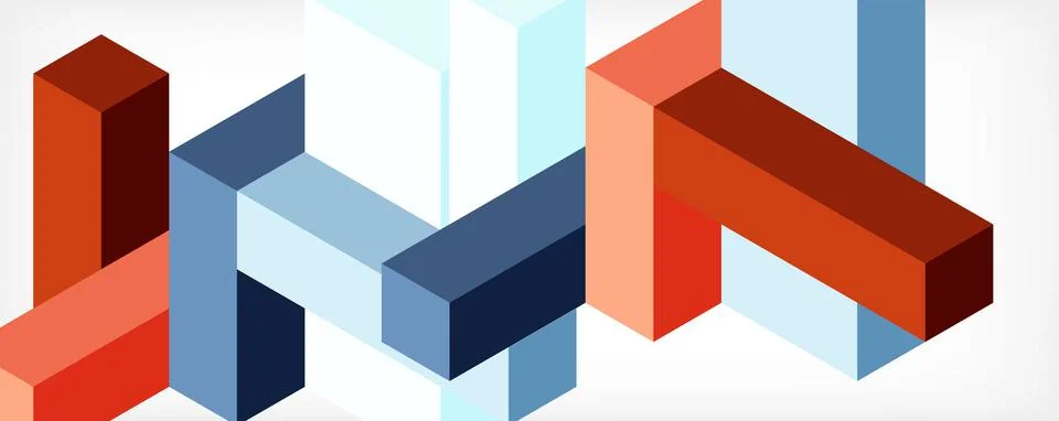Abstract background. 3d cubes, cubic elements and blocks. Techno or business Illustrazione stock