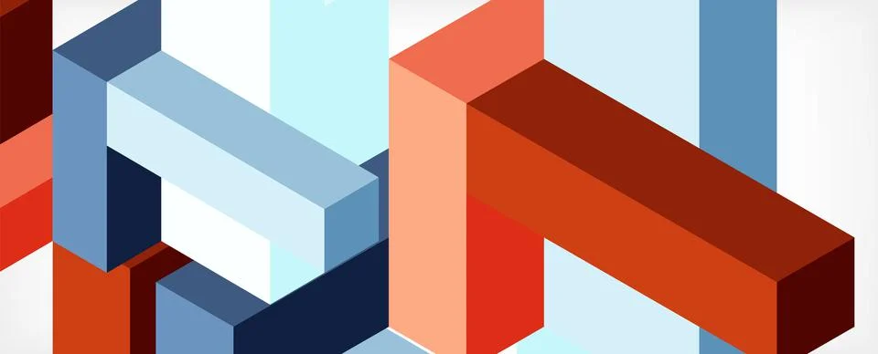 Abstract background. 3d cubes, cubic elements and blocks. Techno or business 스톡 일러스트