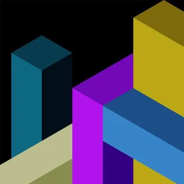 Abstract background. 3d cubes, cubic elements and blocks. Techno or business Illustrazione stock