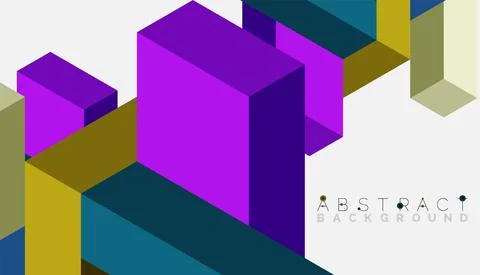 Abstract background. 3d cubes, cubic elements and blocks. Techno or business Stock Illustration