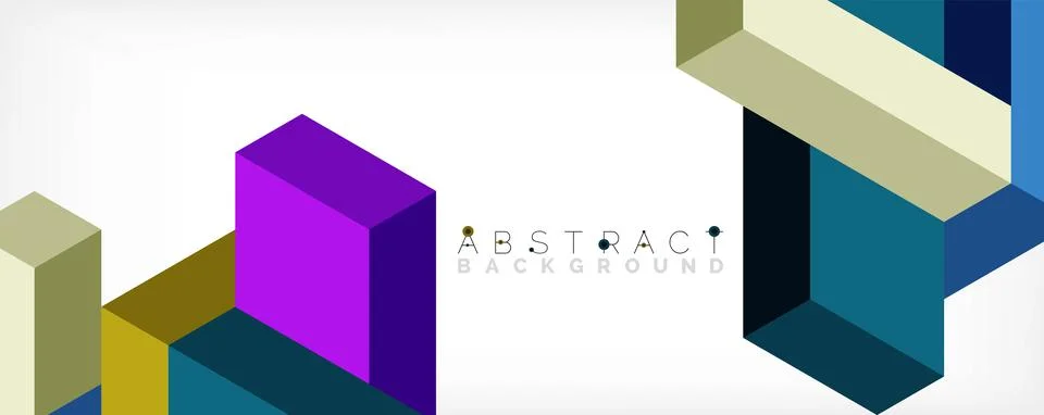 Abstract background. 3d cubes, cubic elements and blocks. Techno or business 스톡 일러스트