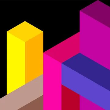 Abstract background. 3d cubes, cubic elements and blocks. Techno or business 库存插图