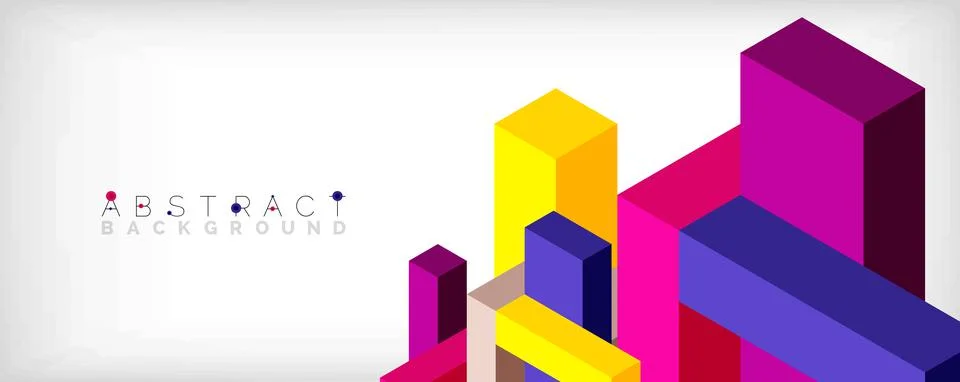 Abstract background. 3d cubes, cubic elements and blocks. Techno or business Illustrazione stock