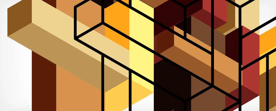Abstract background. 3d cubes, cubic elements and blocks. Techno or business Illustrazione stock