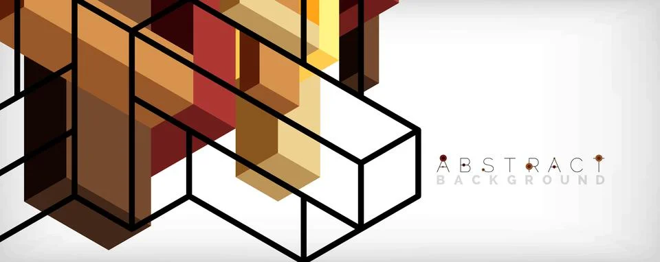 Abstract background. 3d cubes, cubic elements and blocks. Techno or business Illustrazione stock