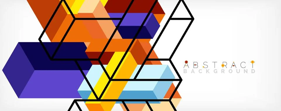 Abstract background. 3d cubes, cubic elements and blocks. Techno or business イラスト素材