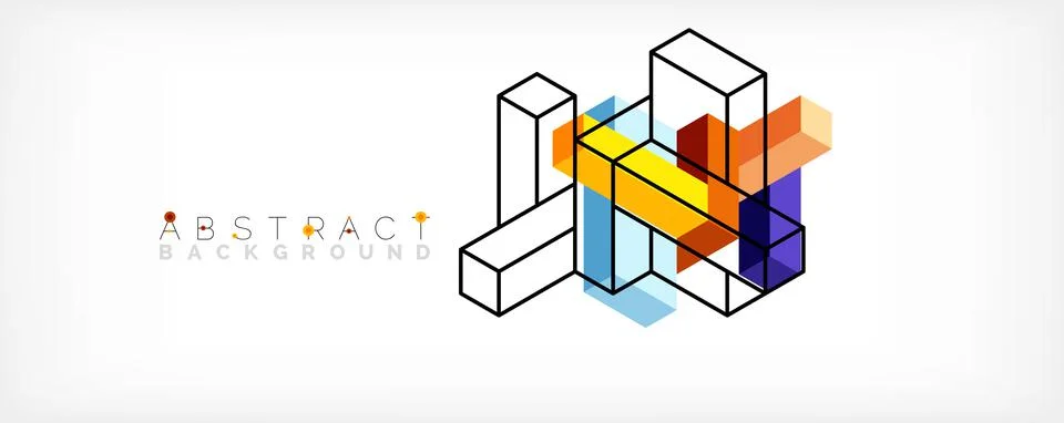 Abstract background. 3d cubes, cubic elements and blocks. Techno or business 库存插图