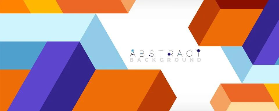 Abstract background. 3d cubes, cubic elements and blocks. Techno or business Illustrazione stock