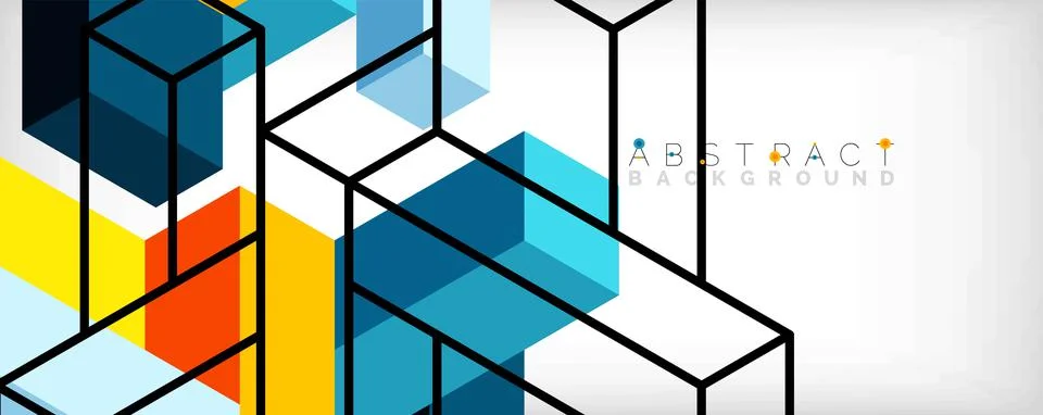 Abstract background. 3d cubes, cubic elements and blocks. Techno or business イラスト素材