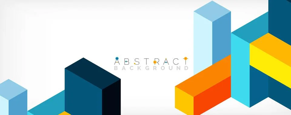 Abstract background. 3d cubes, cubic elements and blocks. Techno or business Illustrazione stock