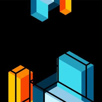 Abstract background. 3d cubes, cubic elements and blocks. Techno or business Illustrazione stock