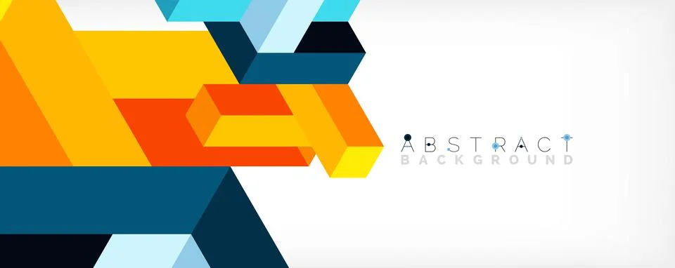 Abstract background. 3d cubes, cubic elements and blocks. Techno or business Illustrazione stock