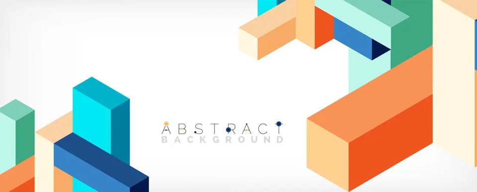 Abstract background. 3d cubes, cubic elements and blocks. Techno or business Illustrazione stock