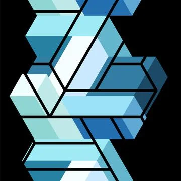 Abstract background. 3d cubes, cubic elements and blocks. Techno or business Illustrazione stock