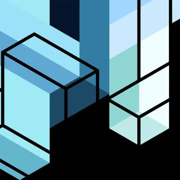 Abstract background. 3d cubes, cubic elements and blocks. Techno or business 스톡 일러스트