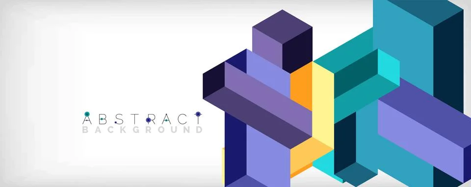 Abstract background. 3d cubes, cubic elements and blocks. Techno or business Stock Illustration