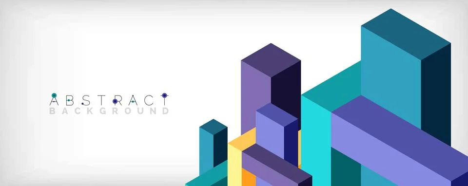 Abstract background. 3d cubes, cubic elements and blocks. Techno or business Illustrazione stock