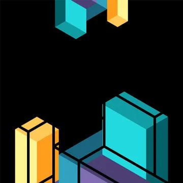Abstract background. 3d cubes, cubic elements and blocks. Techno or business 스톡 일러스트