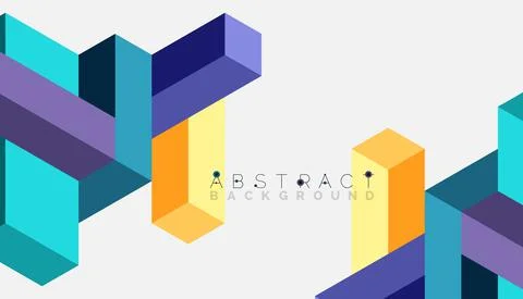 Abstract background. 3d cubes, cubic elements and blocks. Techno or business Illustrazione stock