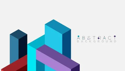 Abstract background. 3d cubes, cubic elements and blocks. Techno or business 스톡 일러스트