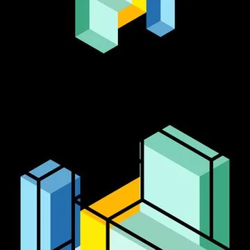 Abstract background. 3d cubes, cubic elements and blocks. Techno or business 库存插图