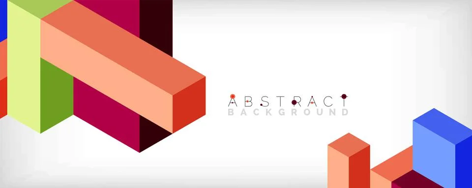 Abstract background. 3d cubes, cubic elements and blocks. Techno or business Stockillustratie