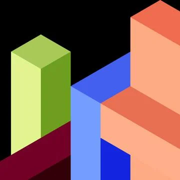 Abstract background. 3d cubes, cubic elements and blocks. Techno or business 스톡 일러스트