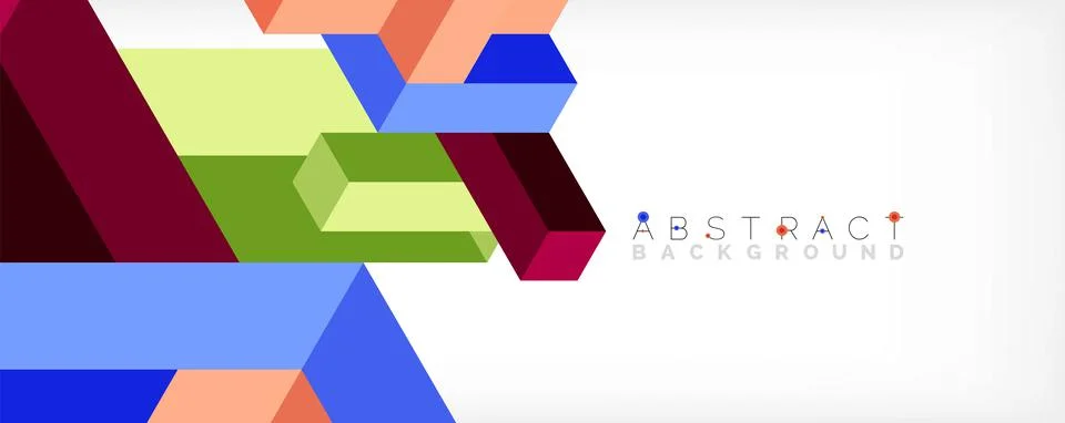 Abstract background. 3d cubes, cubic elements and blocks. Techno or business Illustrazione stock