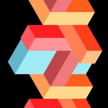 Abstract background. 3d cubes, cubic elements and blocks. Techno or business イラスト素材