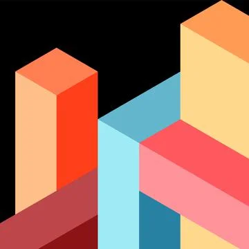 Abstract background. 3d cubes, cubic elements and blocks. Techno or business Illustrazione stock