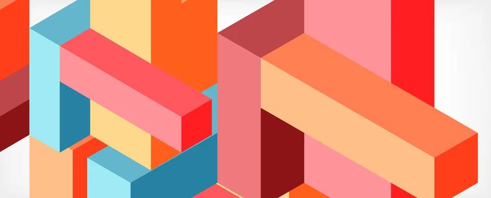 Abstract background. 3d cubes, cubic elements and blocks. Techno or business イラスト素材
