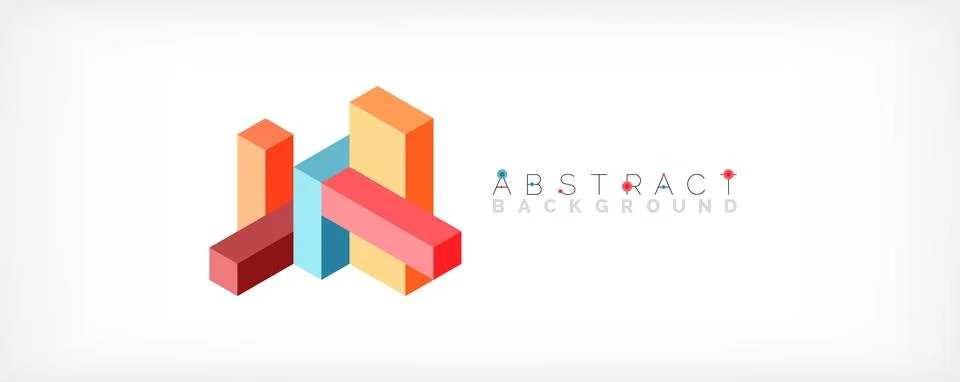 Abstract background. 3d cubes, cubic elements and blocks. Techno or business 库存插图
