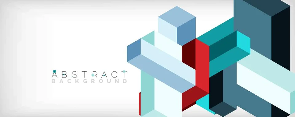 Abstract background. 3d cubes, cubic elements and blocks. Techno or business Stockillustratie