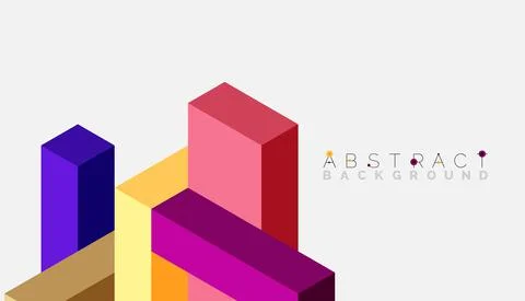 Abstract background. 3d cubes, cubic elements and blocks. Techno or business Stock Illustration