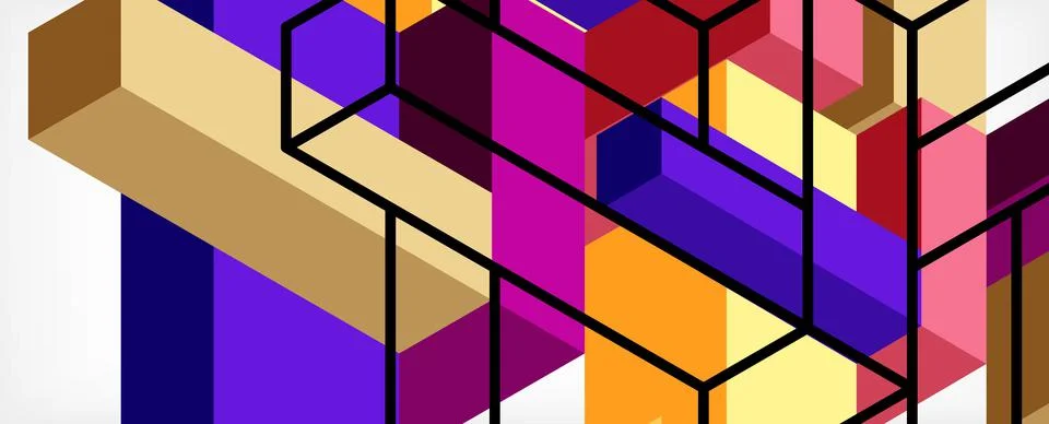 Abstract background. 3d cubes, cubic elements and blocks. Techno or business 스톡 일러스트