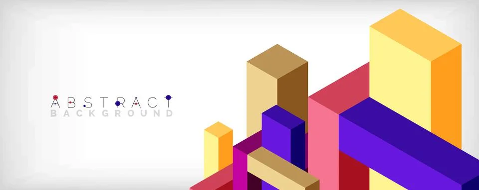 Abstract background. 3d cubes, cubic elements and blocks. Techno or business 스톡 일러스트