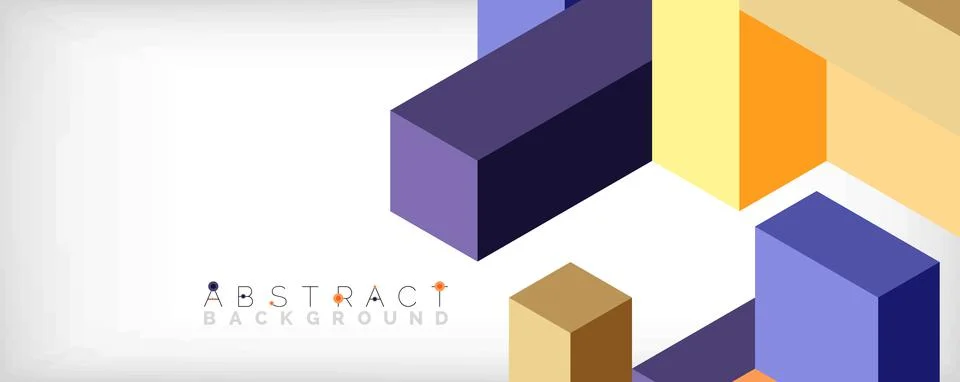 Abstract background. 3d cubes, cubic elements and blocks. Techno or business Illustrazione stock