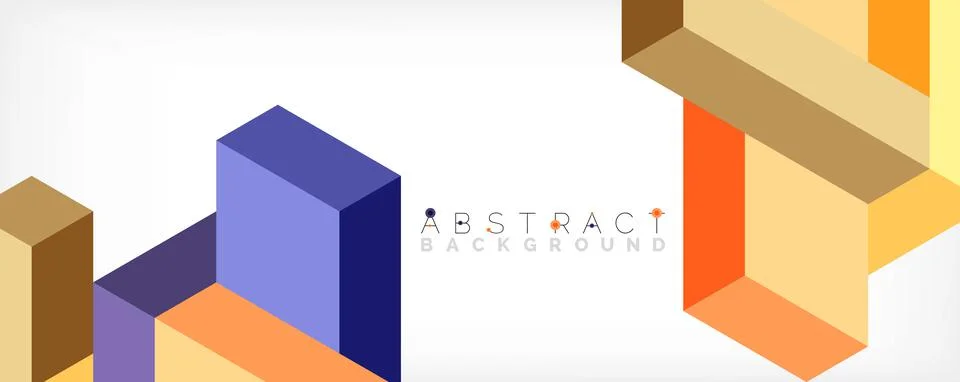 Abstract background. 3d cubes, cubic elements and blocks. Techno or business Stock Illustration