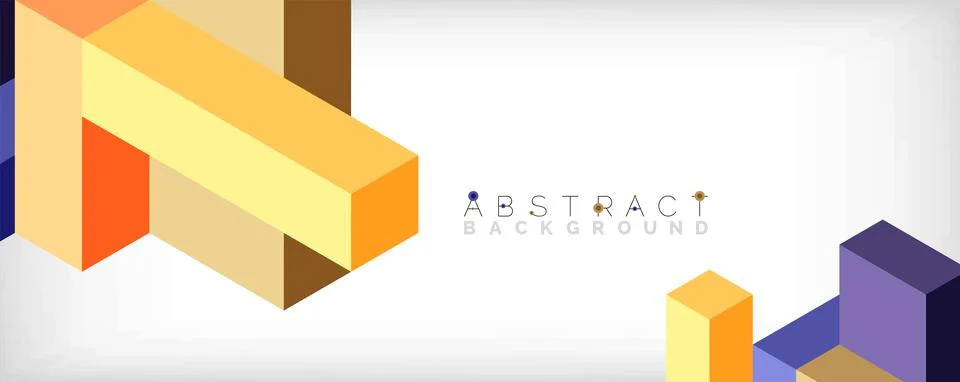 Abstract background. 3d cubes, cubic elements and blocks. Techno or business Illustrazione stock