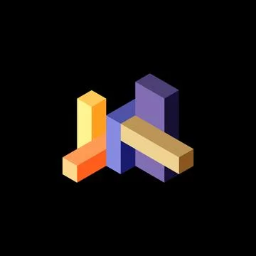 Abstract background. 3d cubes, cubic elements and blocks. Techno or business 库存插图