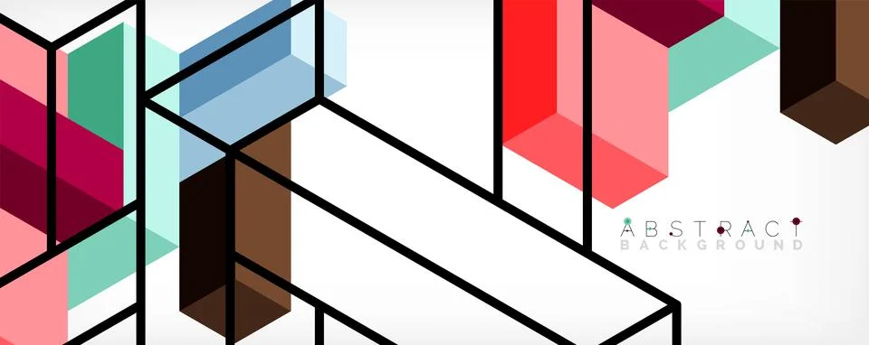 Abstract background. 3d cubes, cubic elements and blocks. Techno or business Illustrazione stock