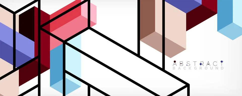 Abstract background. 3d cubes, cubic elements and blocks. Techno or business Illustrazione stock