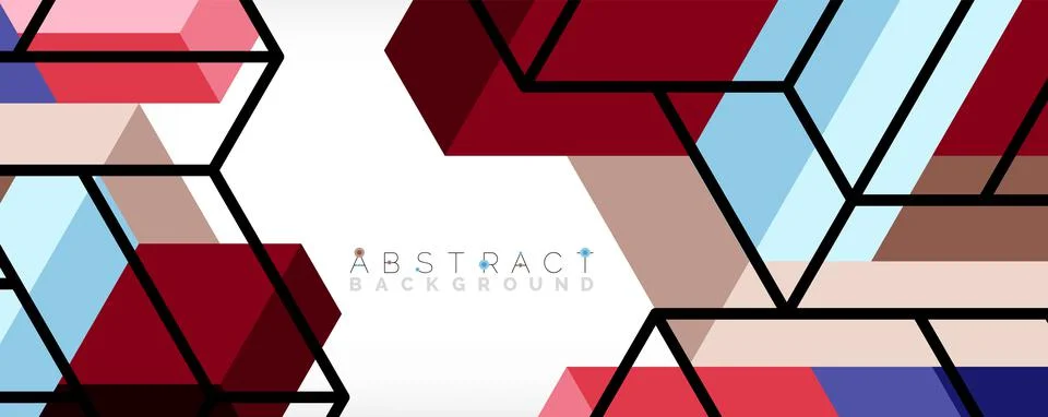 Abstract background. 3d cubes, cubic elements and blocks. Techno or business Stockillustratie