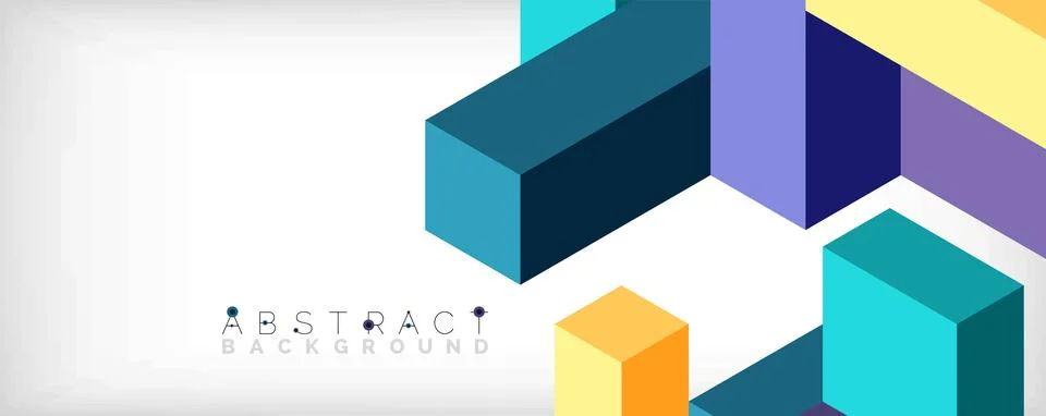 Abstract background. 3d cubes, cubic elements and blocks. Techno or business Stock Illustration