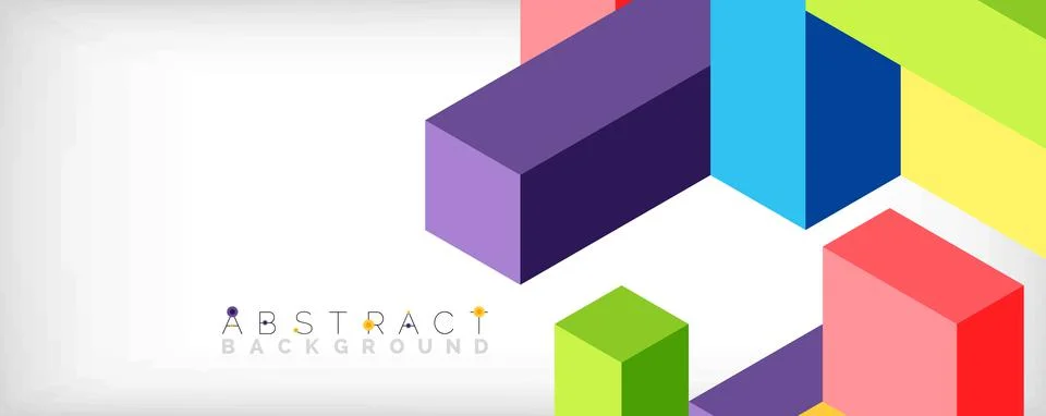 Abstract background. 3d cubes, cubic elements and blocks. Techno or business イラスト素材