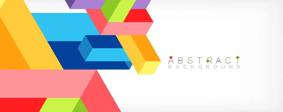 Abstract background. 3d cubes, cubic elements and blocks. Techno or business 스톡 일러스트