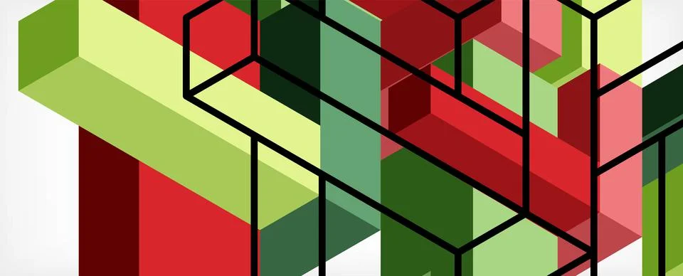 Abstract background. 3d cubes, cubic elements and blocks. Techno or business Illustrazione stock