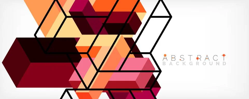 Abstract background. 3d cubes, cubic elements and blocks. Techno or business Illustrazione stock