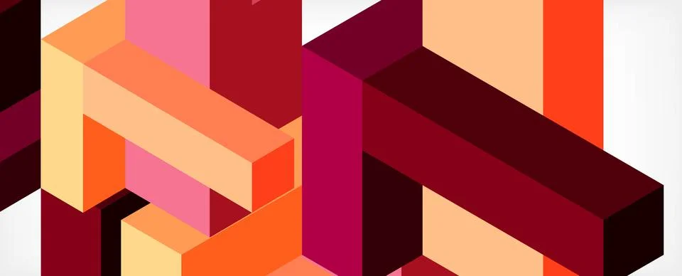 Abstract background. 3d cubes, cubic elements and blocks. Techno or business Illustrazione stock
